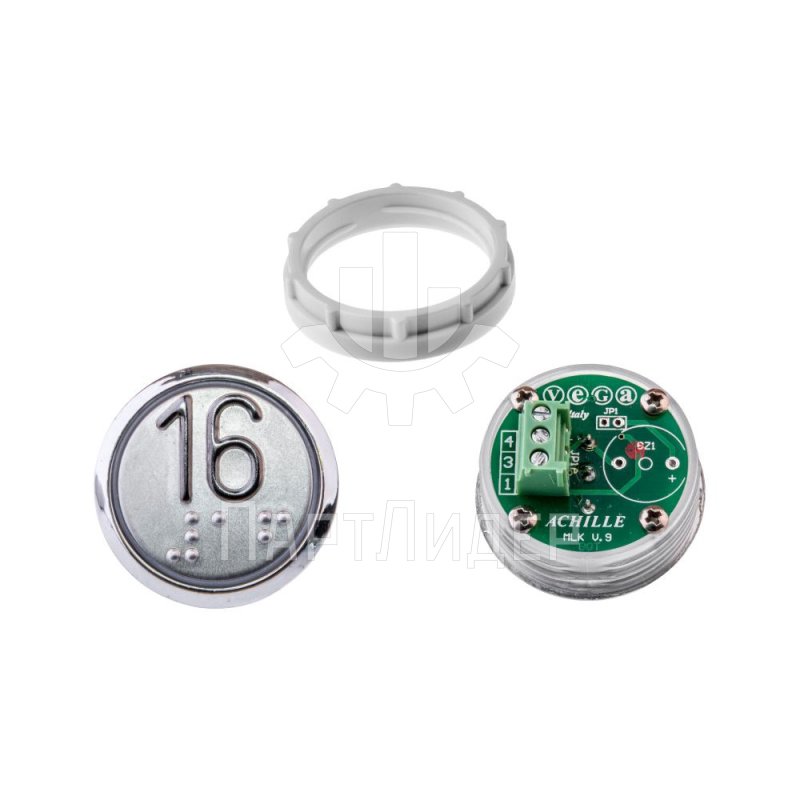Модуль кнопочный УКЛ с кодом брайля красная подсветка "16" MLK Achille Vega