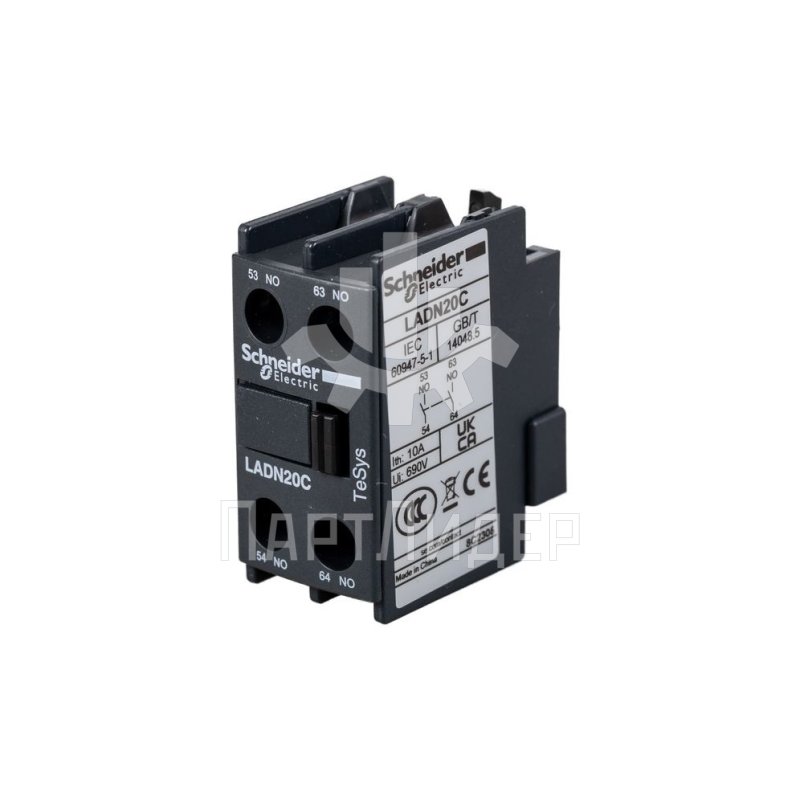 Блок дополнительных контактов фронтальный LADN20 Schneider Electric