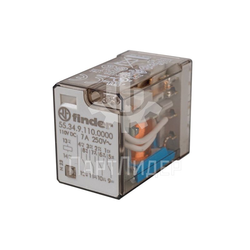 Реле промежуточное 7А 110VDC Finder 55.34.9.110.0000