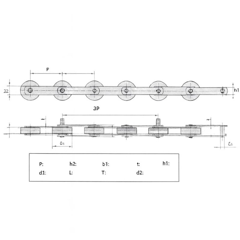 Цепь ступеней эскалатора T135.4 без оси