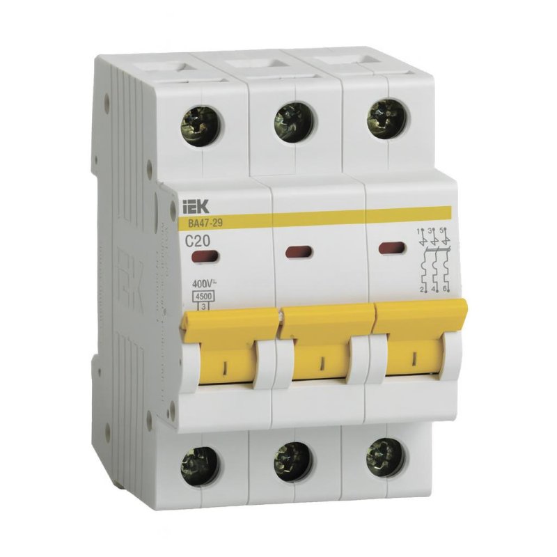 Выключатель автоматический ВА 47-29 3Р 20А TDM